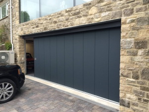 Side Sectional Garage Doors in Titan Metallic